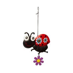 True Living Outdoors Hanging Decor Colorful Whimsical Ladybug Flowers Polka Dots